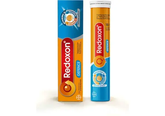 Bayer Redoxon Defence Αναβράζουσα Βιταμίνη C, D & Ψευδάργυρος 15 δισκία Με γεύση Πορτοκάλι - Ενίσχυση Ανοσοποιητικού στο Dvcare