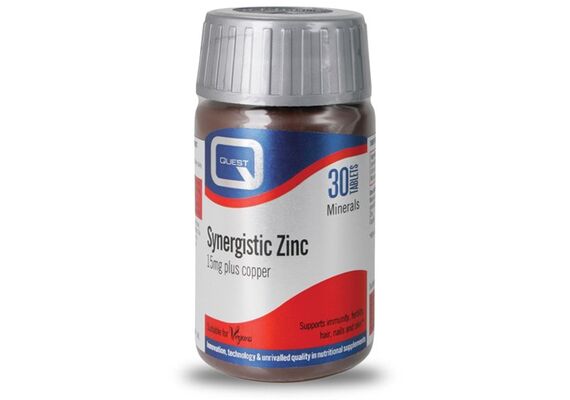 Quest - Synergistic Zinc15mg with copper 30CAPS - Κρυολόγημα στο Dvcare