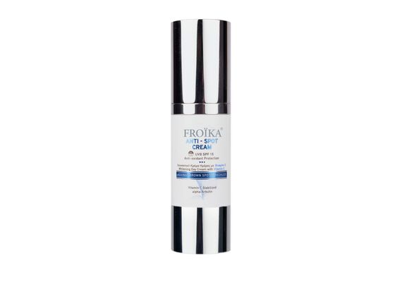 Froika Anti-Spot Ενυδατική & Λευκαντική Κρέμα Προσώπου Ημέρας με SPF15 για Ξηρές Επιδερμίδες κατά των Ατελειών & των Πανάδων με Βιταμίνη C 30ml - Καλλυντικά στο Dvcare