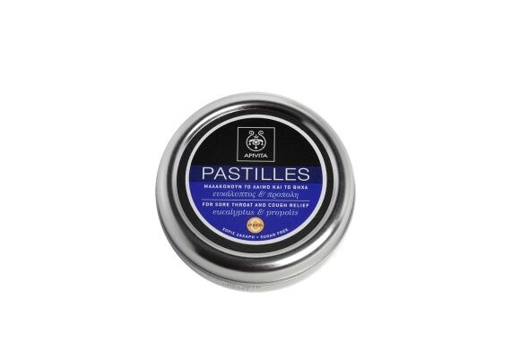 Apivita Pastilles Παστίλιες για τον πονεμένο λαιμό και το βήχα με Ευκάλυπτο & Πρόπολη 45g - Πονόλαιμος στο Dvcare